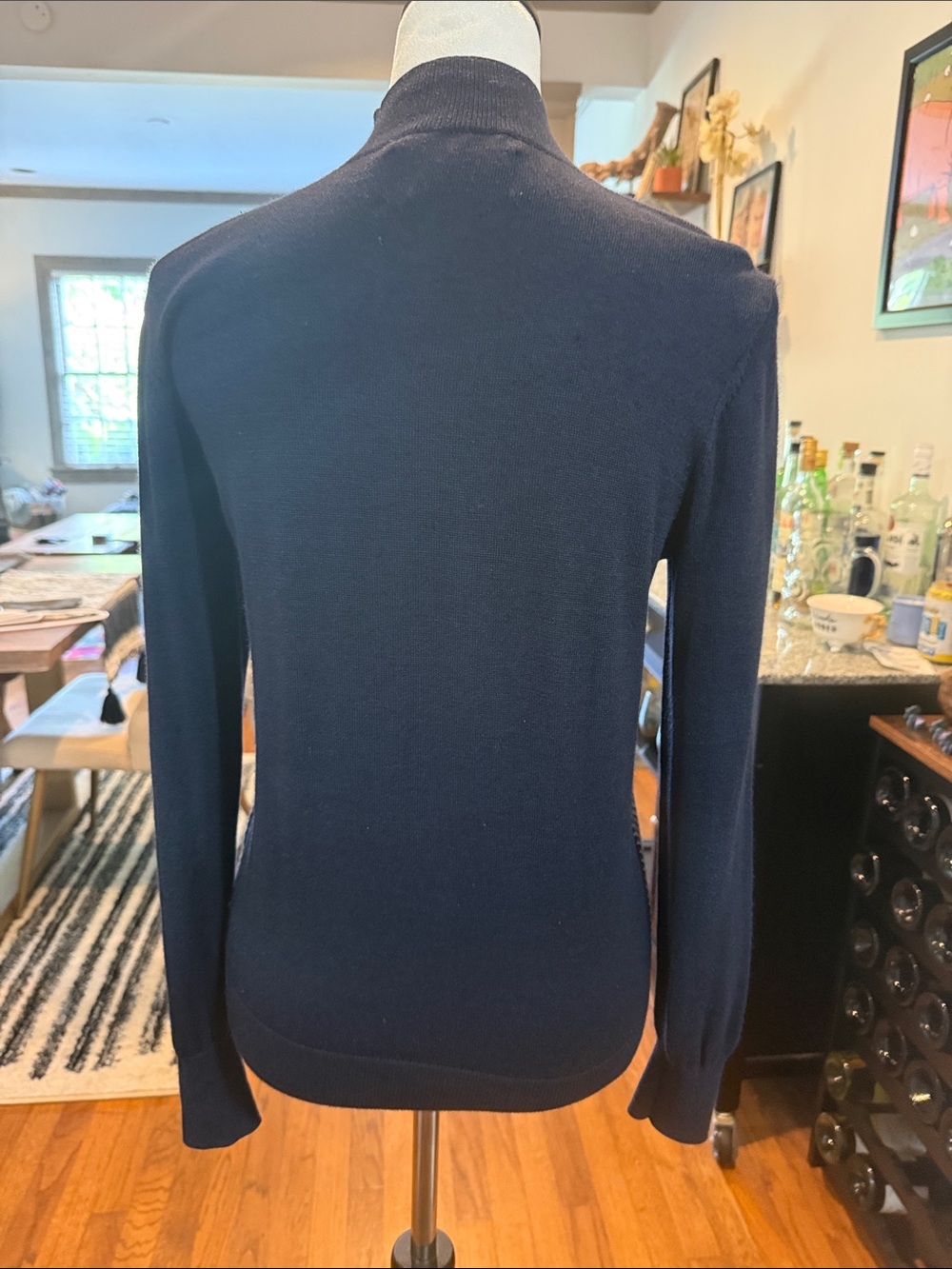 Tory Sport Navy & White Turtleneck Knit Sweater - Picture 4 of 6